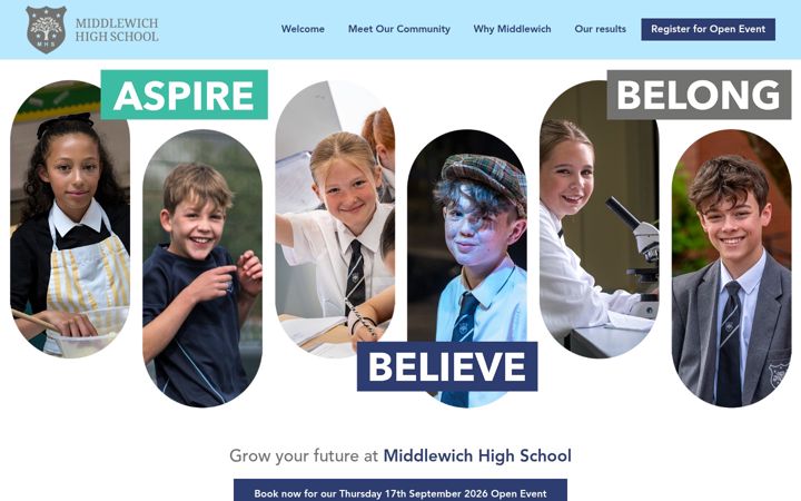 Skjermbilde av aspirebelievebelong.co.uk