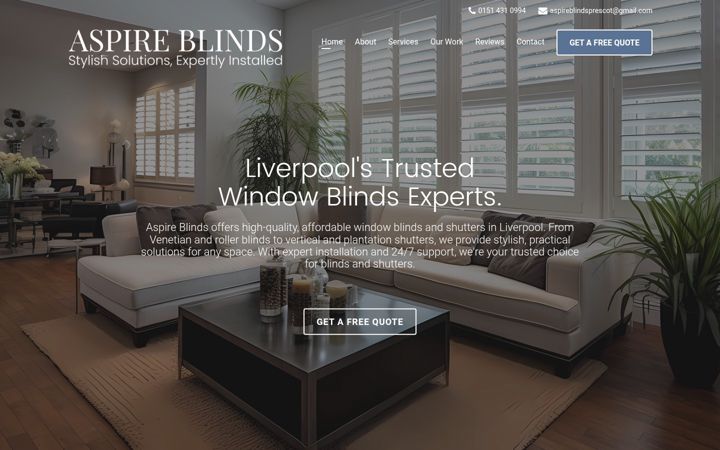 Screenshot of aspireblindsltd.com