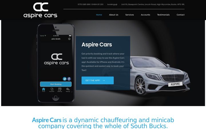 Screenshot stránky aspirecarsbeaconsfield.co.uk