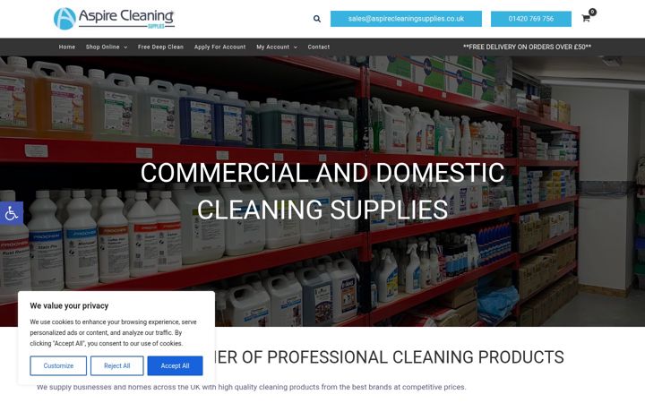 Screenshot of aspirecleaningsupplies.co.uk