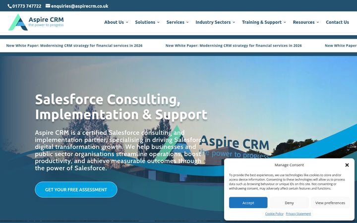 Képernyőkép: aspirecrm.co.uk