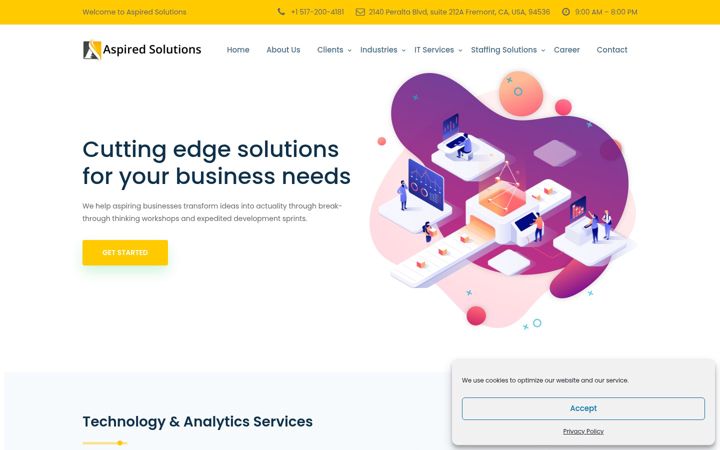 Screenshot of aspiredsolutions.com