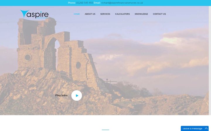 Screenshot of aspirefinancialservices.co.uk
