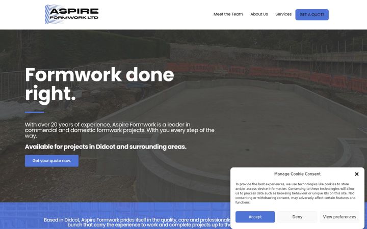 Screenshot of aspireformwork.co.uk