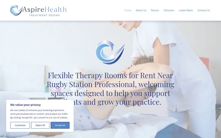 Screenshot of aspirehealthtreatments.co.uk