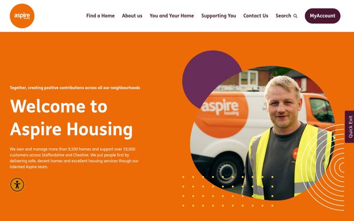 Screenshot of aspirehousing.co.uk