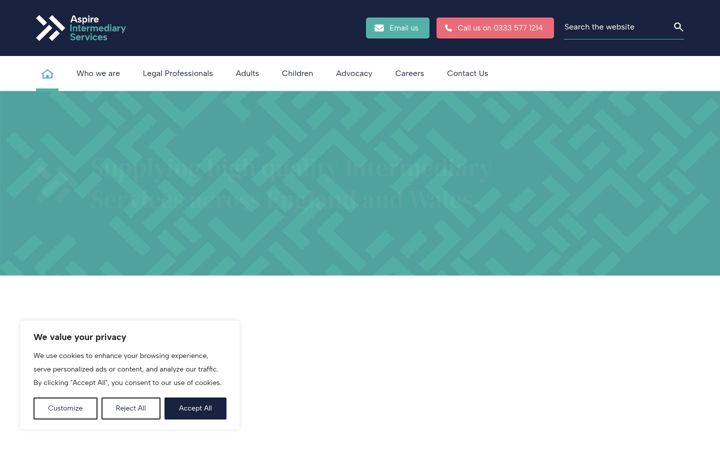Screenshot of aspireintermediaryservices.co.uk