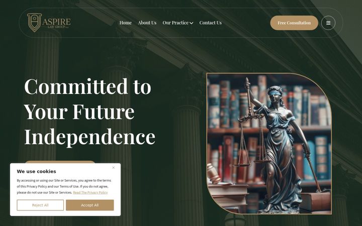 Screenshot of aspirelawgroup.com
