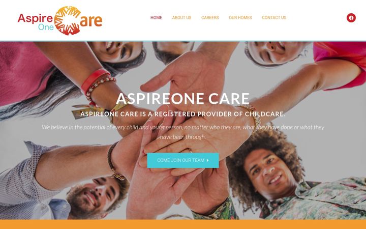 Kuvakaappaus sivustosta aspireonecare.co.uk