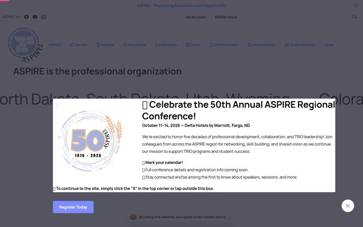 Screenshot of aspireonline.org