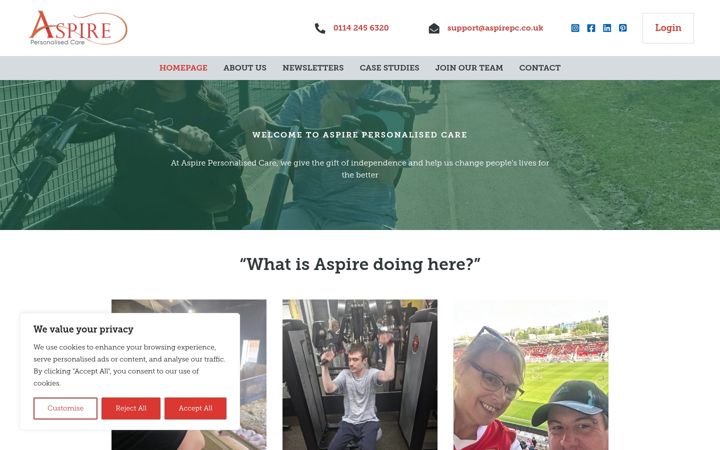 Kuvakaappaus sivustosta aspirepc.co.uk