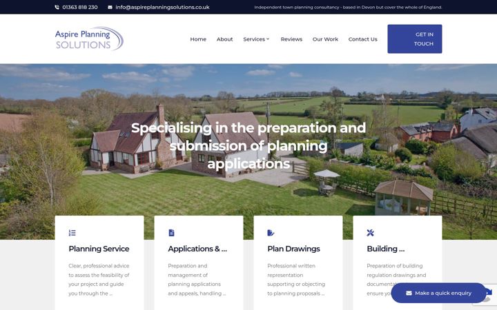 Captură de ecran a aspireplanningsolutions.co.uk