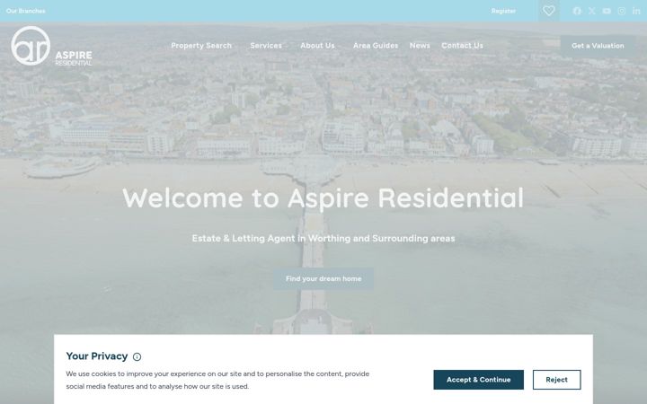 Screenshot of aspireresidential.co.uk