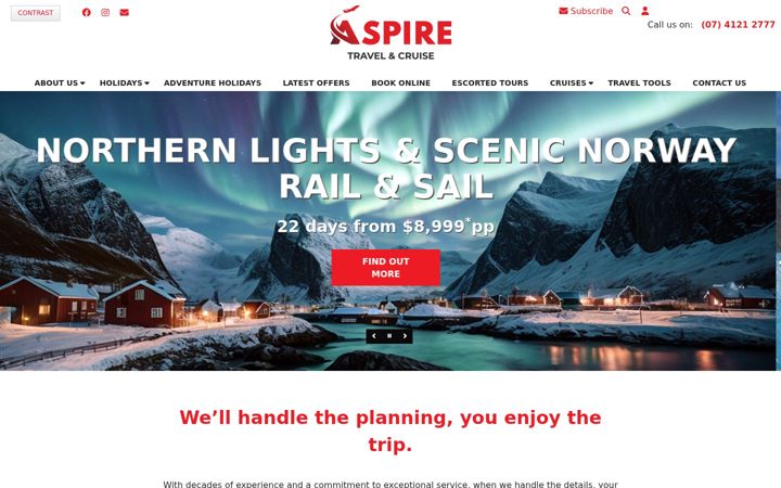 Screenshot of aspiretravelandcruise.com.au