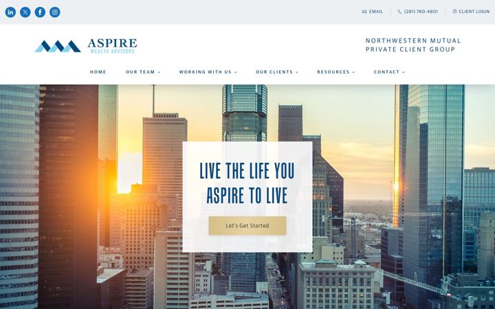 Snímek obrazovky aspirewealthadvisors.nm.com