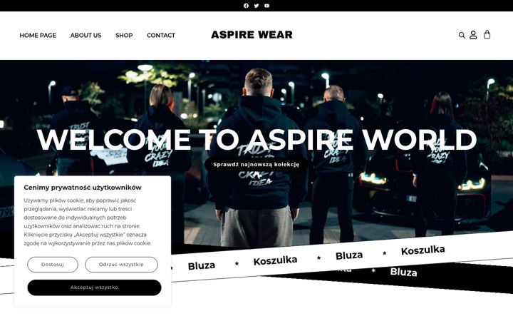 Screenshot von aspirewear.eu