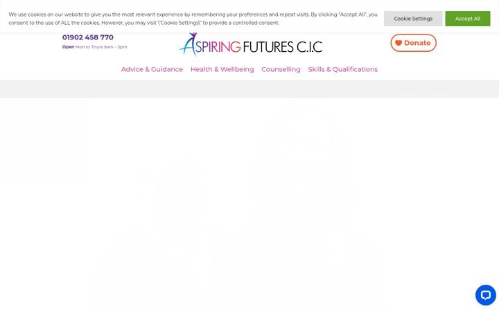 Screenshot of aspiring-futures.co.uk