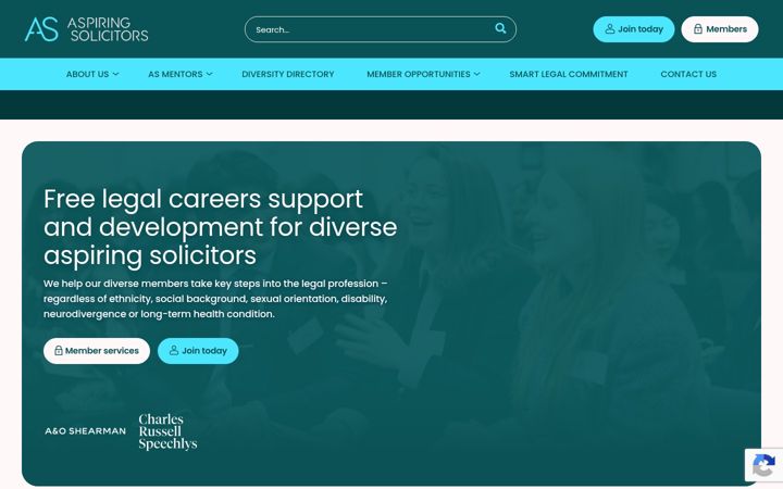 Screenshot του aspiringsolicitors.co.uk