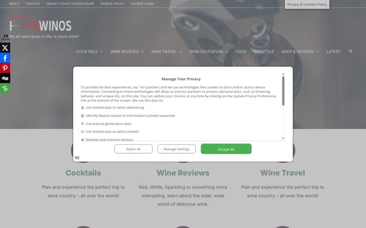Screenshot of aspiringwinos.com
