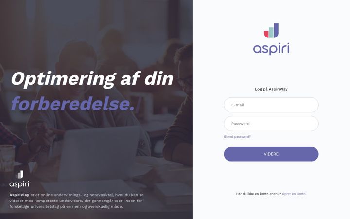 Screenshot of aspiriplay.dk