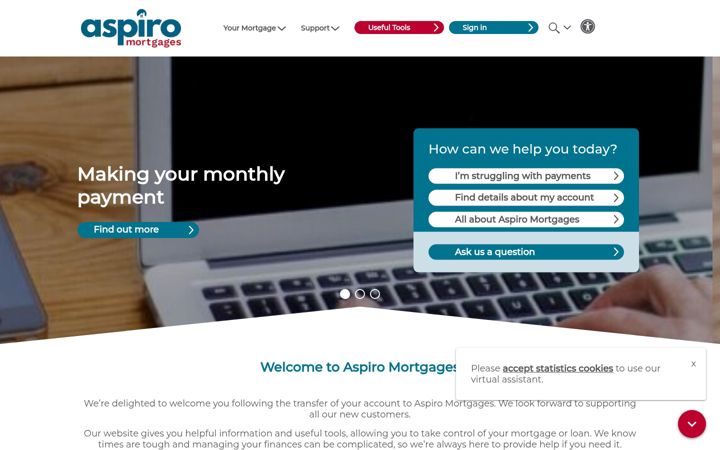 Screenshot of aspiromortgages.co.uk
