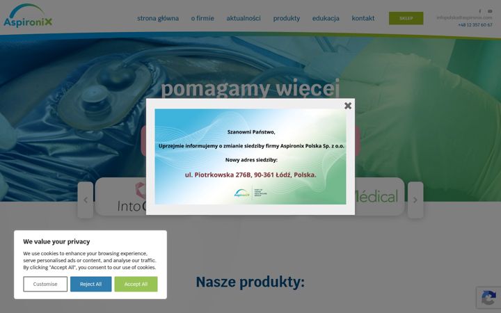 Screenshot ta' aspironix.pl