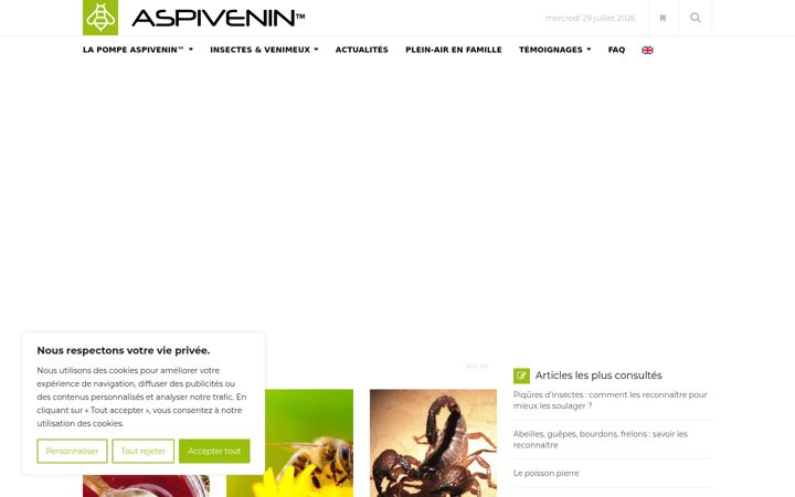 Screenshot of aspivenin.com