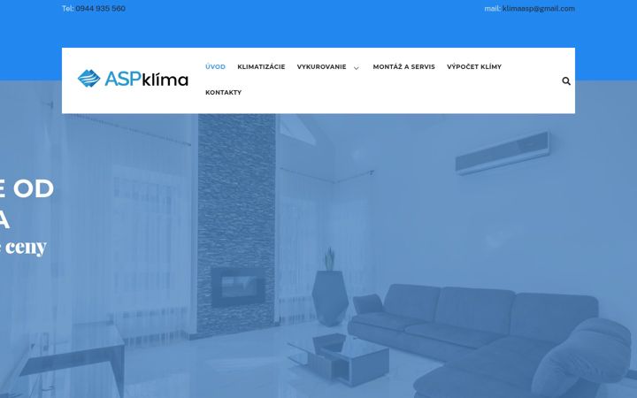 Ekraanipilt saidist aspklima.sk