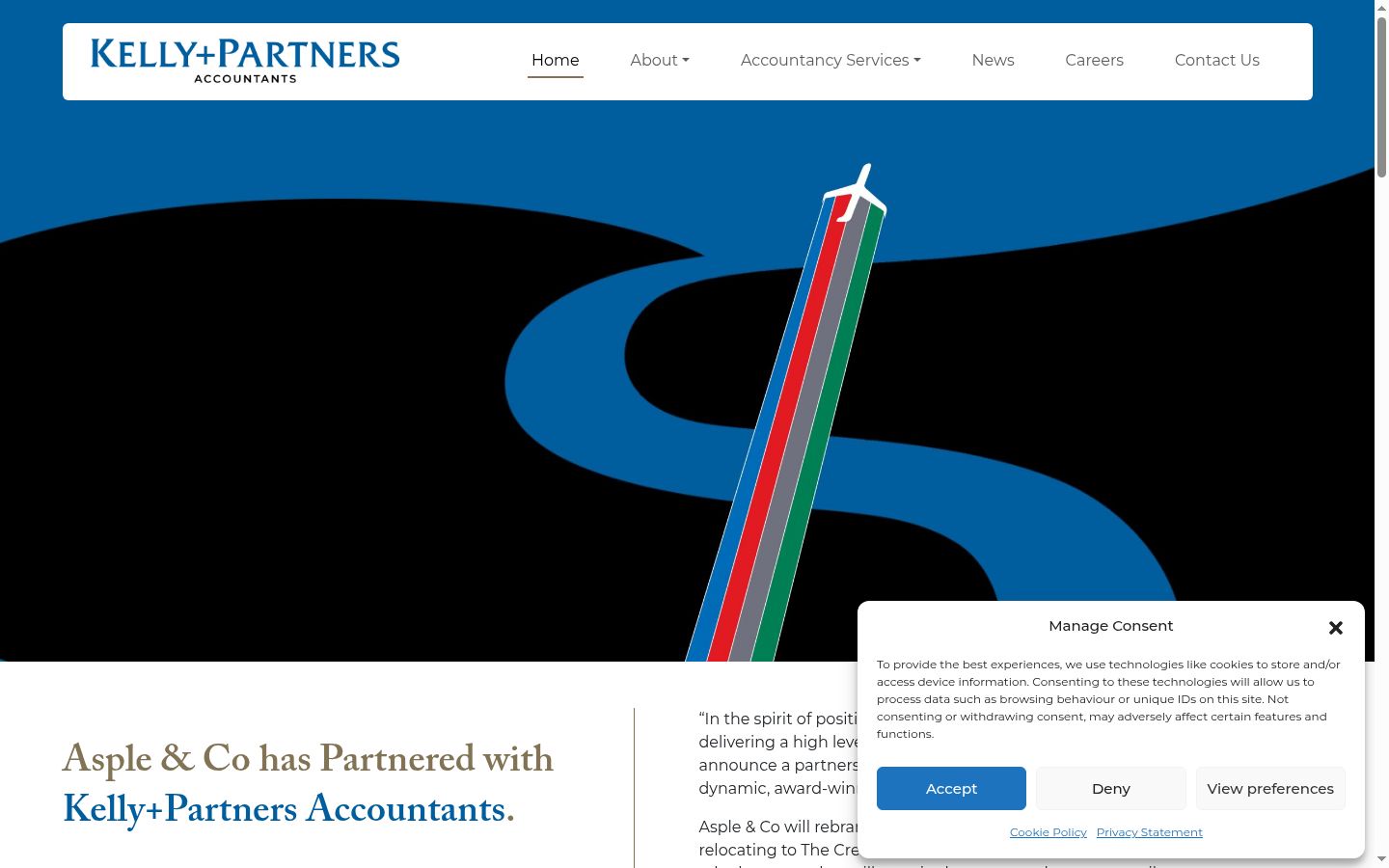 Screenshot of the consent banner shown before any interaction