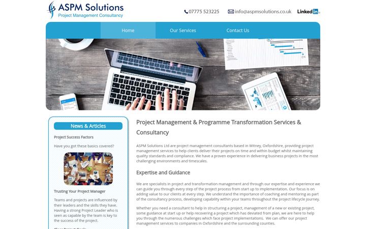 Screenshot of aspmsolutions.co.uk