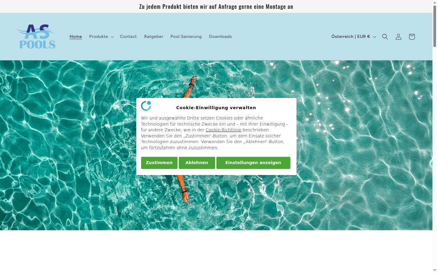 Screenshot van de toestemmingsbanner zoals getoond vóór enige interactie
