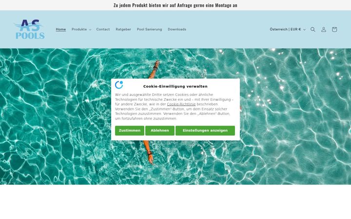 Screenshot van aspools.at