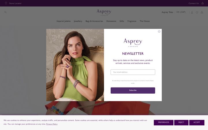 Zrzut ekranu asprey.com