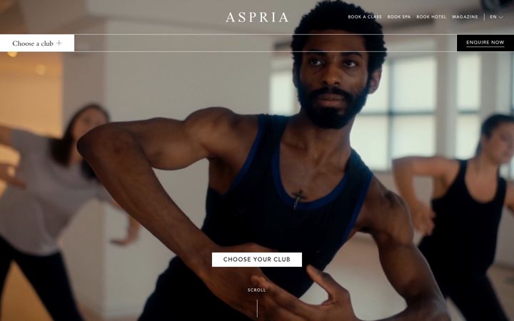 Captura de ecrã de aspria.com