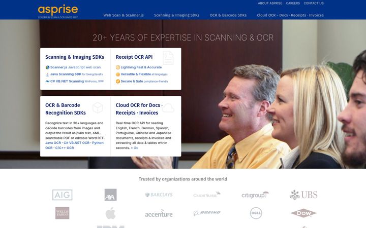 Screenshot of asprise.com