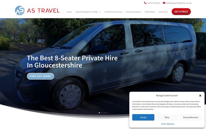 Screenshot of asprivatehire.co.uk