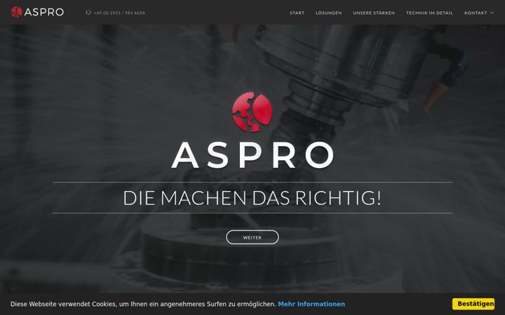 Screenshot of aspro-mechanik.de
