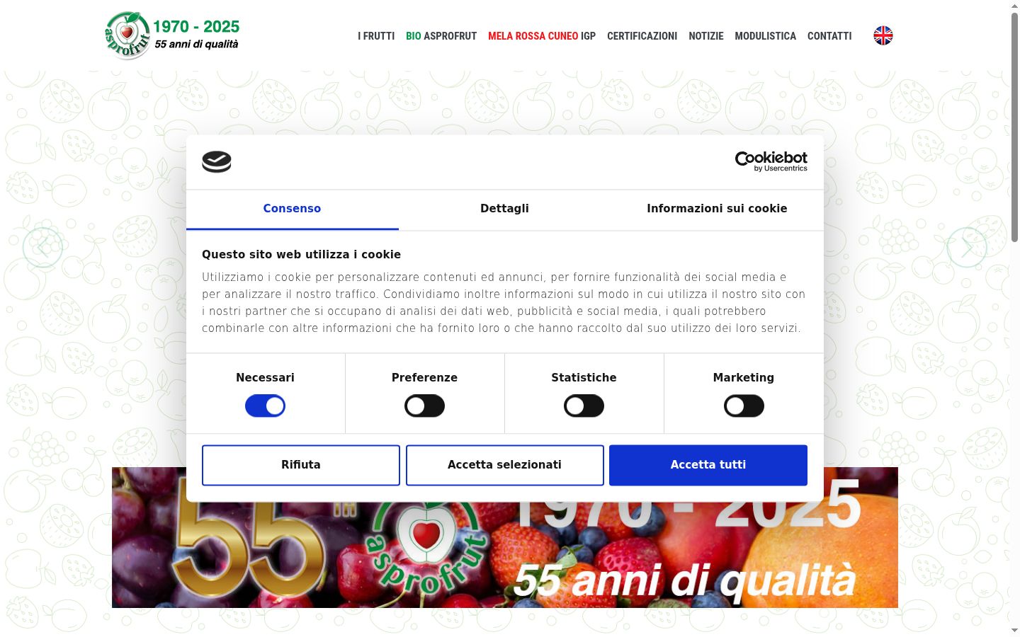 Screenshot tal-banner tal-kunsens muri qabel kwalunkwe interazzjoni