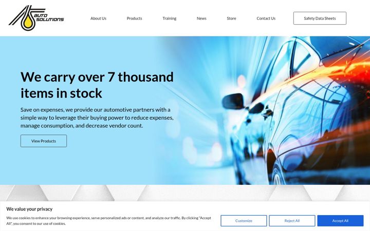 Captură de ecran a asproproducts.com