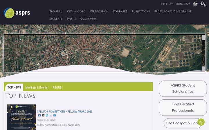 Screenshot of asprs.org