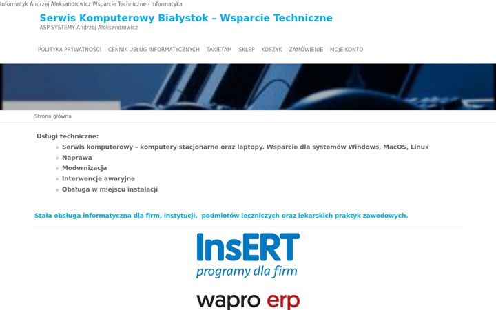 Skærmbillede af aspsystemy.pl