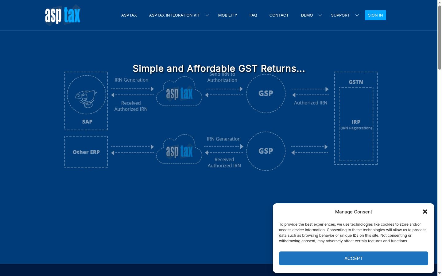Screenshot of the consent banner shown before any interaction