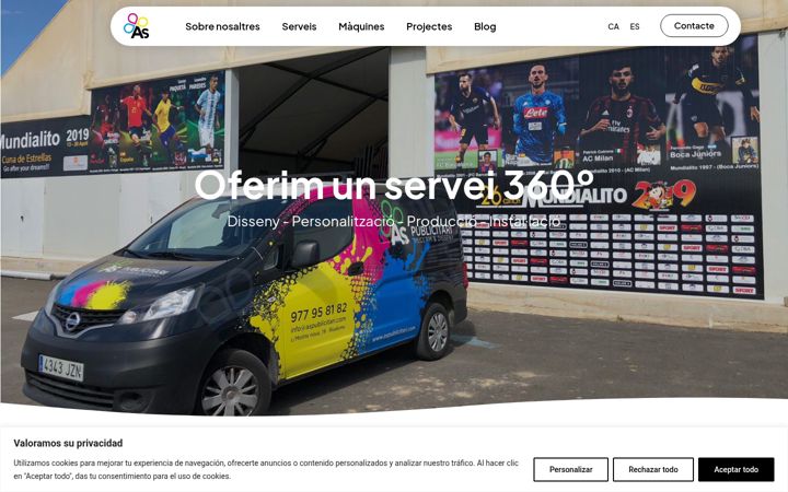 Captură de ecran a aspublicitari.com