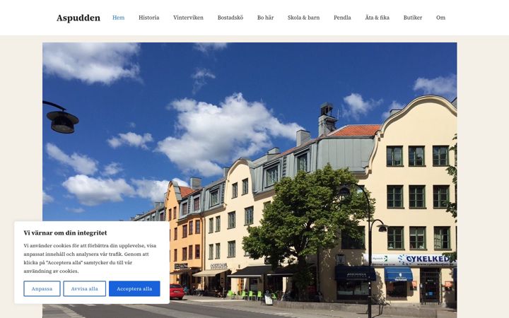 Screenshot of aspudden.se
