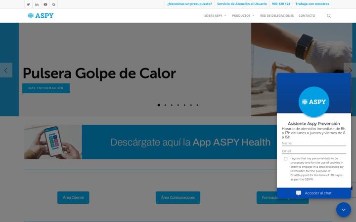 Screenshot of aspyprevencion.com