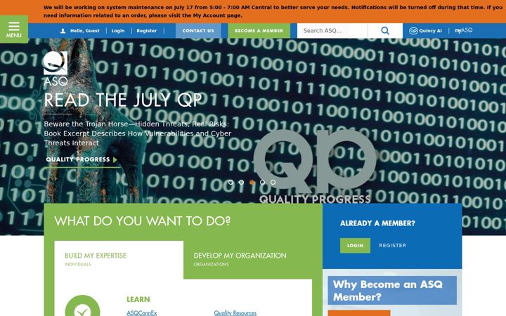 Screenshot του asq.org