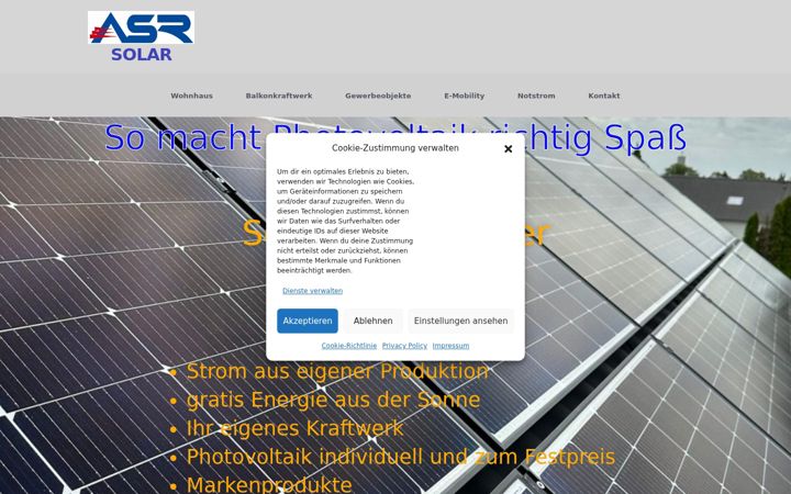 Screenshot of asr-solar.de