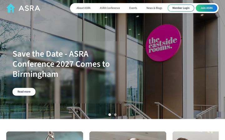 Screenshot of asra.ac.uk