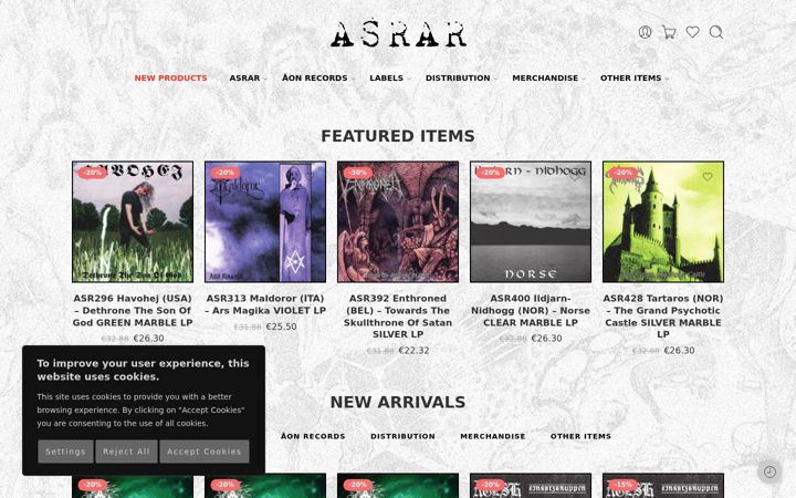 Ekrano kopija asrarlabel.com