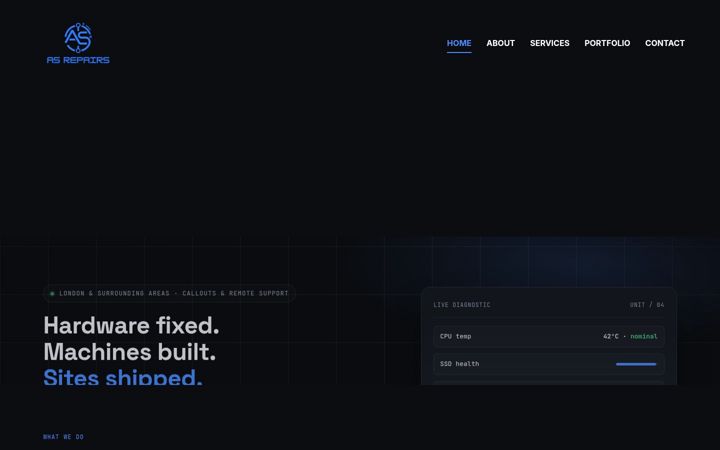 Screenshot of asrepairs.uk